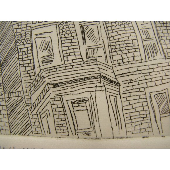 Thinking Signed Artist R. Jordan Windmill Church Village Pencil Art Drawings Mat - Picture 4 of 12